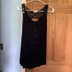 Lace back tank top